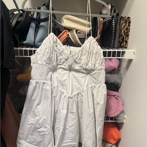 Good American Cream Spaghetti Strap Dress